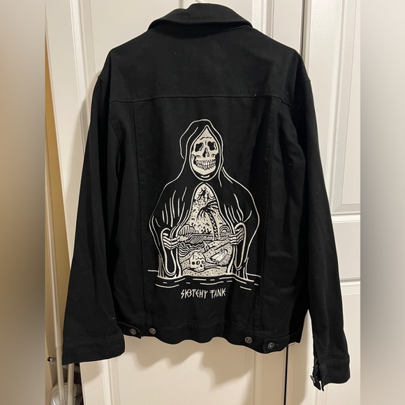 Sketchy Tank In Paradise Black Denim Jacket - Picture 2 of 3
